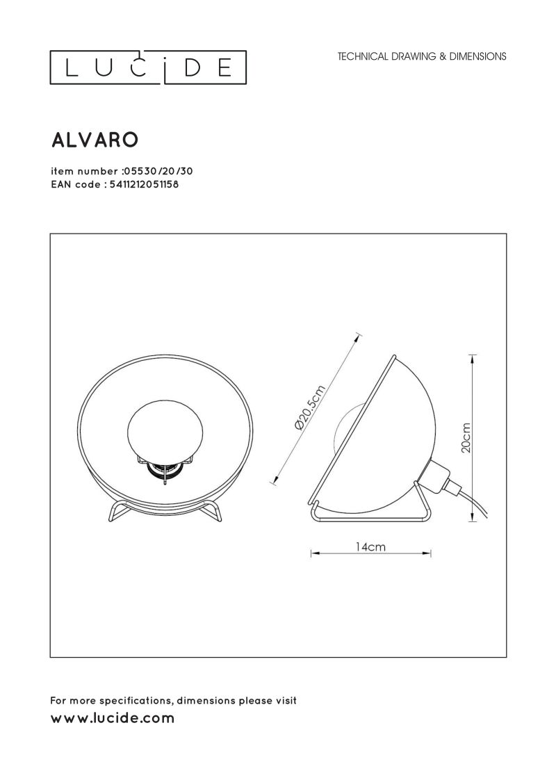 ALVARO Table lamp E14/40W 